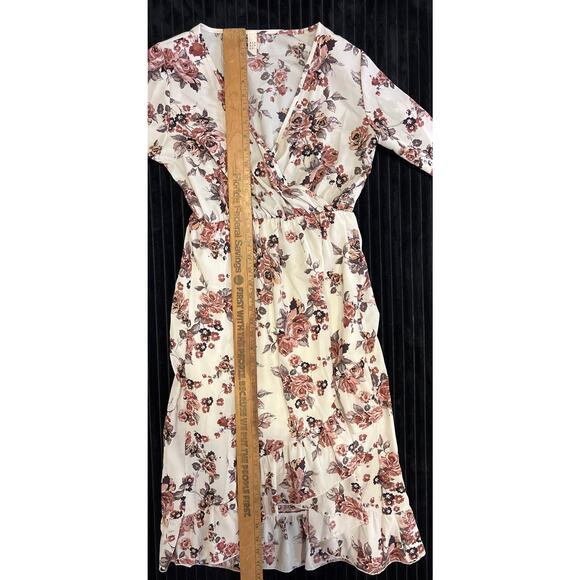 Flamingo Women’s Boho Babydoll High-Low Floral Dress 3/4 Sleeve Size Small - Picture 4 of 5